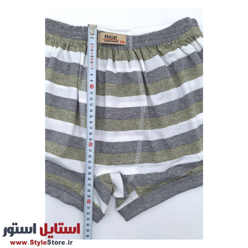 شورت مردانه نیم پا حجت ملانژ راه راه