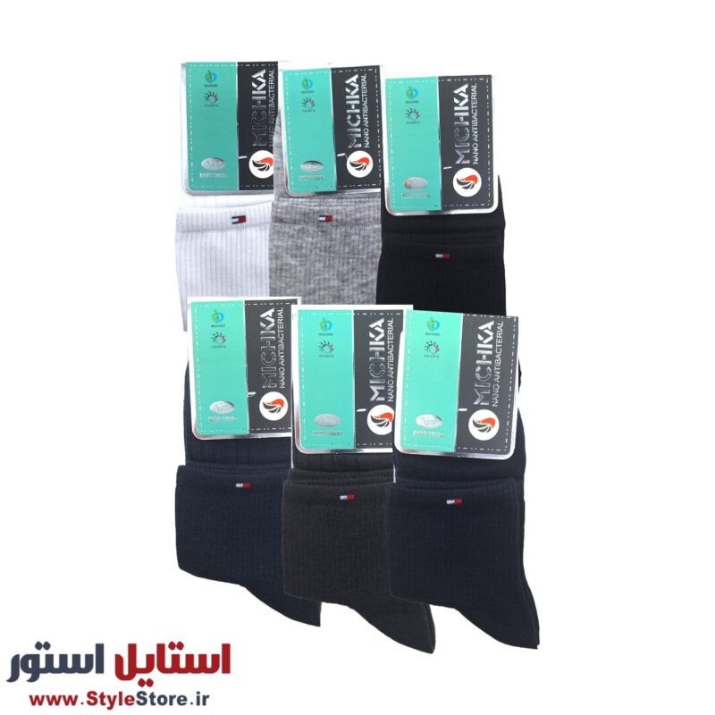 جوراب ساق کوتاه مردانه میچکا مدل TM کد 1476 مجموعه 6 عددی