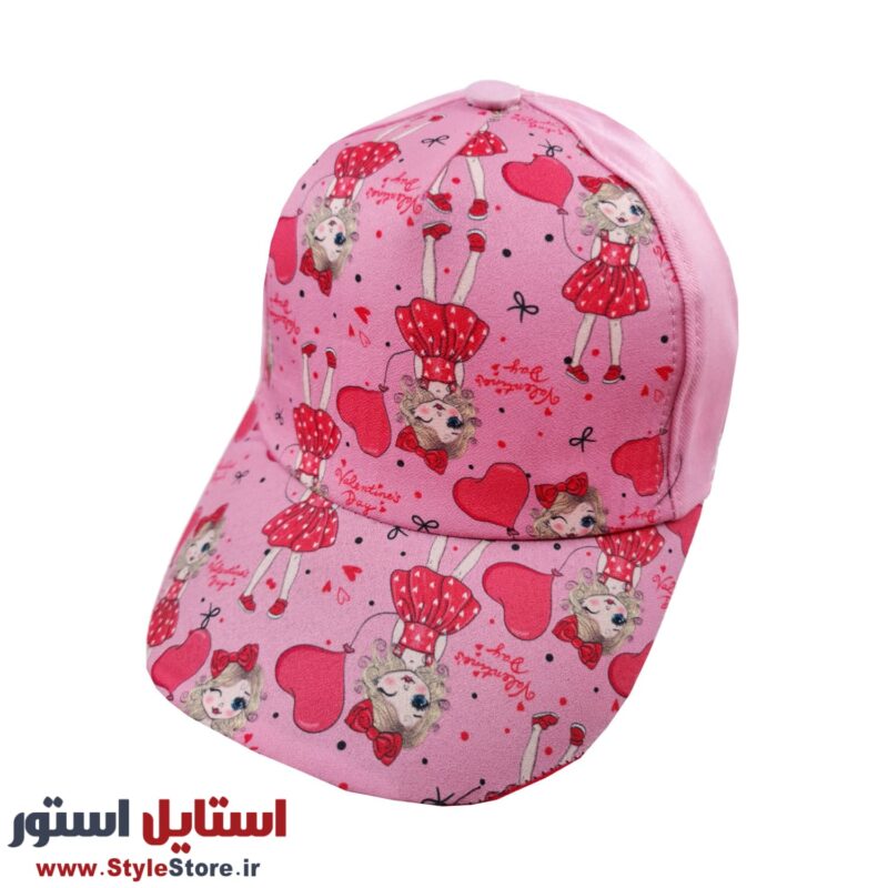 کلاه کپ دخترانه مدل Love Girl کد 1598 رنگ صورتی