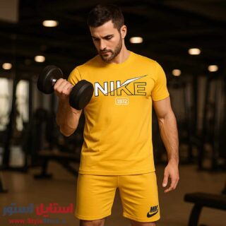 ست تیشرت و شلوارک مردانه مدل NN کد 1566 رنگ زرد