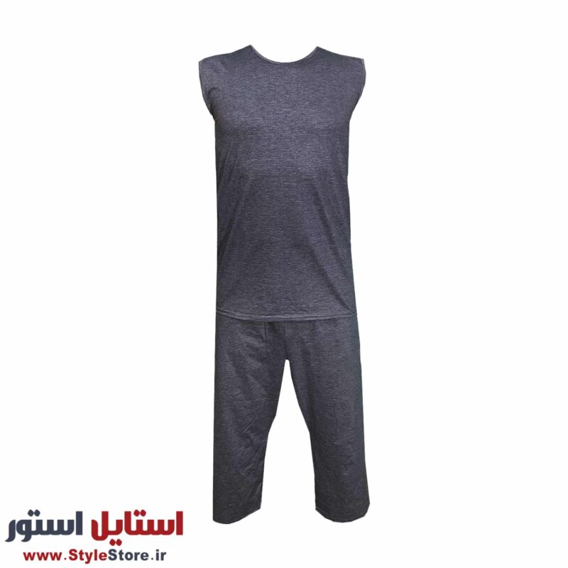 ست تاپ و شلوارک مردانه مدل ساده کد 1564 رنگ خاکستری