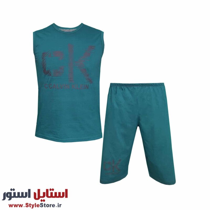 ست تاپ و شلوارک مردانه مدل KK کد 1567 رنگ سبز