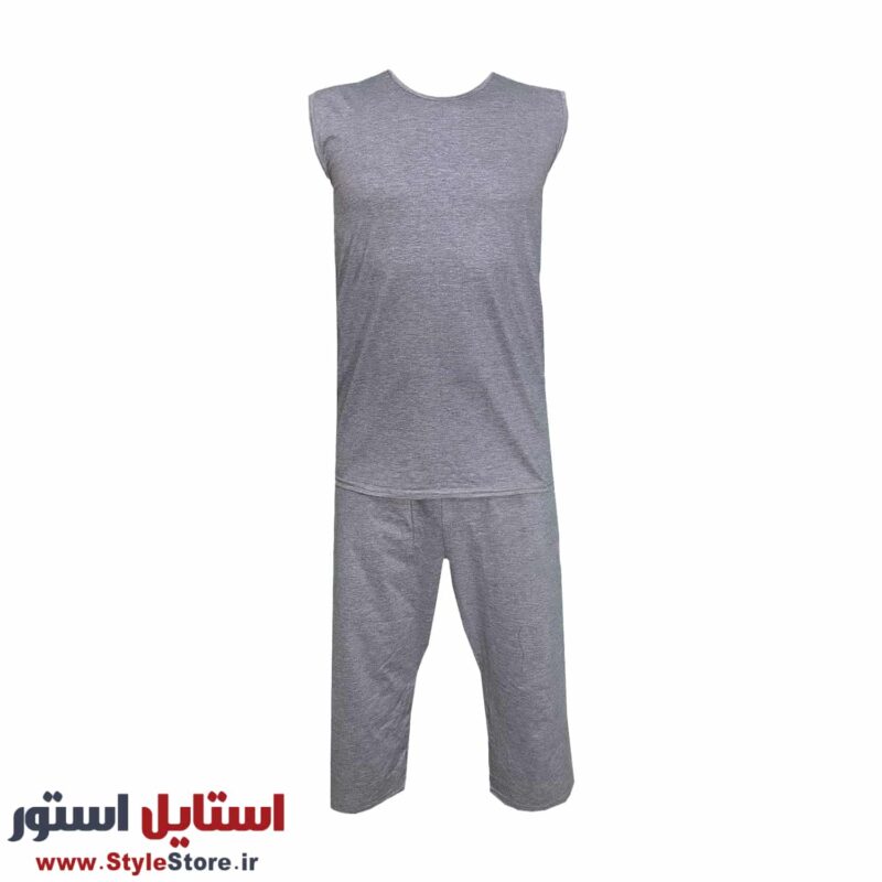 ست تاپ و شلوارک مردانه مدل ساده کد 1564 رنگ دودی