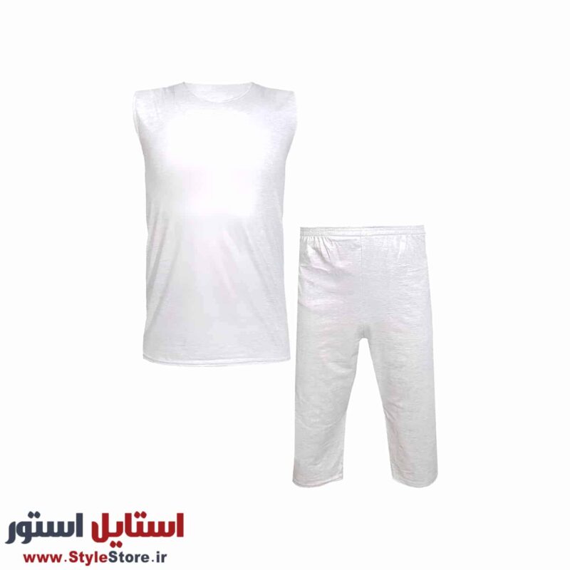 ست تاپ و شلوارک مردانه مدل ساده کد 1564 رنگ طوسی