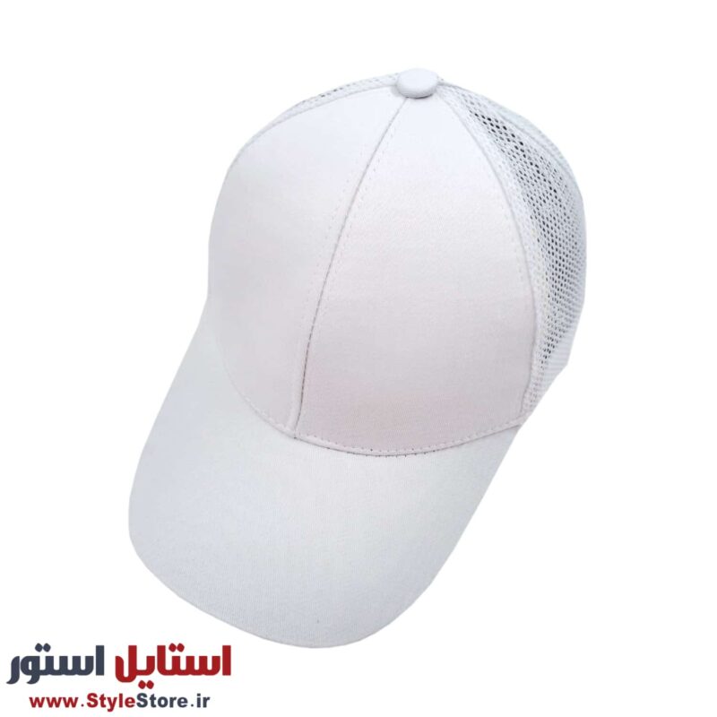 کلاه کپ مردانه مدل پشت تور کد 1599 رنگ سفید