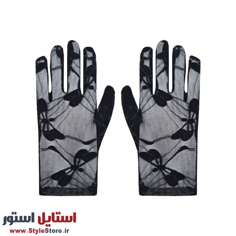 دستکش زنانه حکمت مدل سنجاب کد 1619 رنگ مشکی