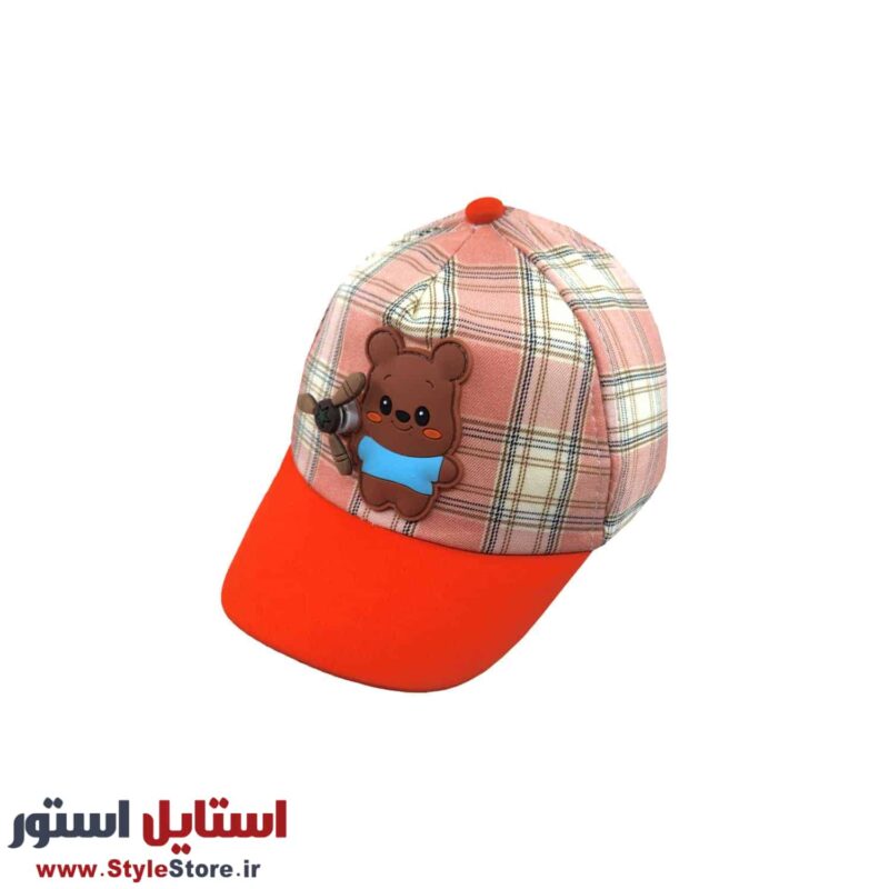 کلاه بچگانه مدل خرس فرفره ای کد 1947 رنگ نارنجی