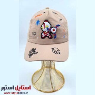 کلاه بچگانه مدل ربات فرفره ای کد 1949 رنگ کرم