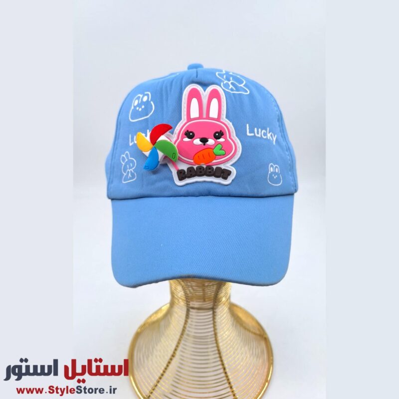 کلاه بچگانه مدل خرگوش فرفره ای کد 1946 رنگ آبی
