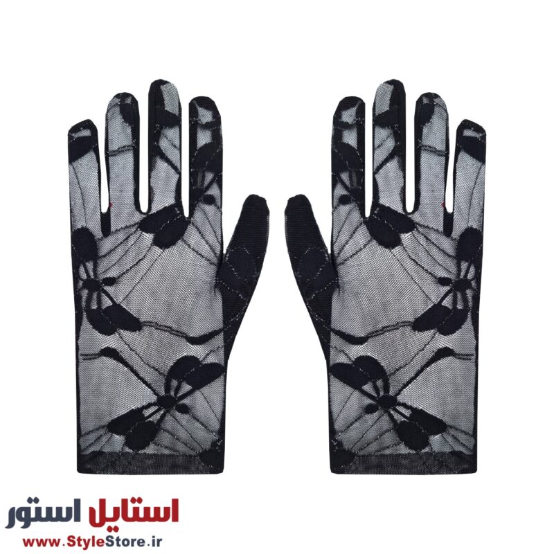 دستکش زنانه حکمت مدل سنجاب کد 1619 رنگ مشکی