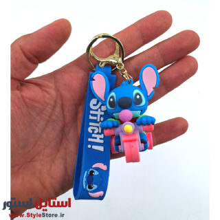 جاکلیدی فانتزی سیلیکونی طرح Stitch Bicycle کد 127