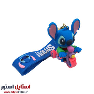 جاکلیدی فانتزی سیلیکونی طرح Stitch Bicycle کد 127