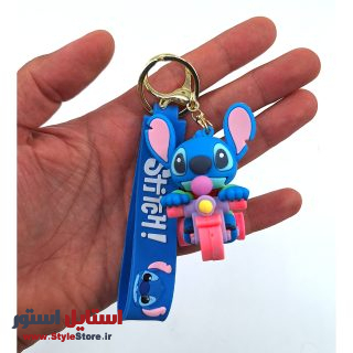 جاکلیدی فانتزی سیلیکونی طرح Stitch Bicycle کد 127