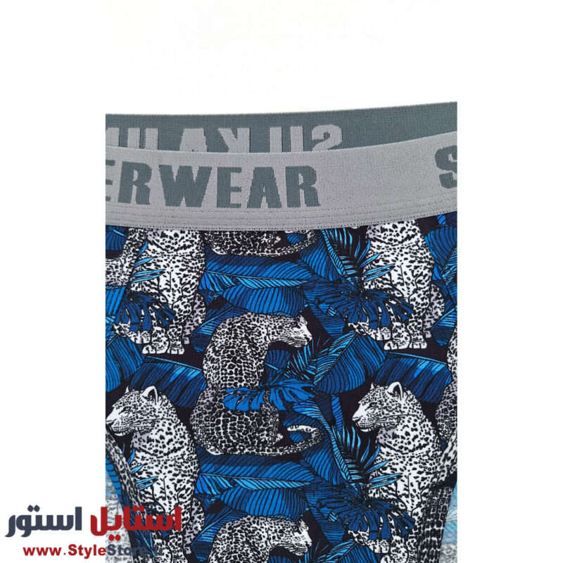 شورت اسلیپ مردانه سیلکا مدل Blue-Cheetah کد 2001