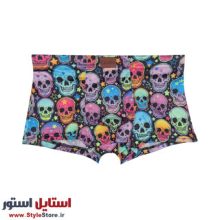 شورت نیم پا مردانه کولسی مدل Psycho Skulls کد NI-2014