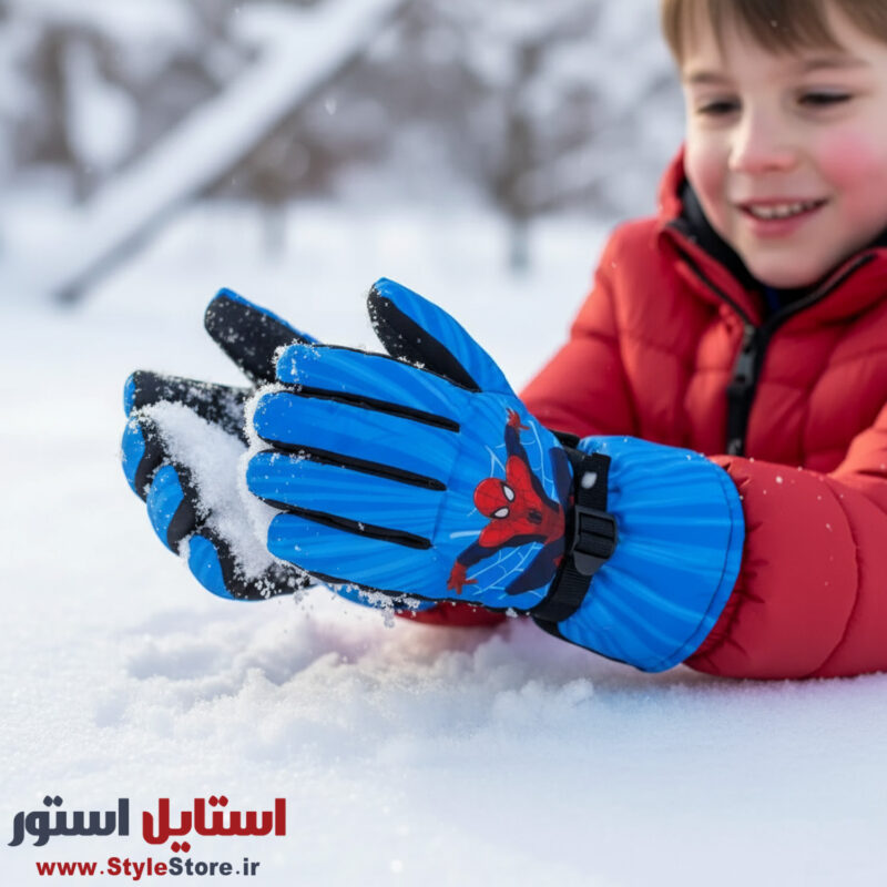دستکش پسرانه طرح مرد عنکبوتی کد 2016